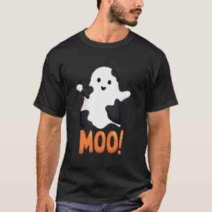 Cute Funny Ghost Cow Moo I mean Boo Halloween Cost T-Shirt