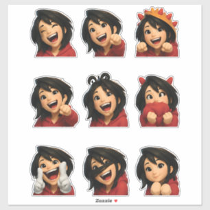 Cute Funny Girl Sticker Pack Cute Anime Character