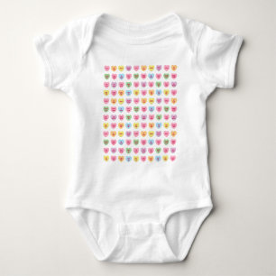Cute funny girly custom conversation candy hearts baby bodysuit