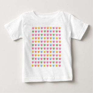 Cute funny girly custom conversation candy hearts baby T-Shirt