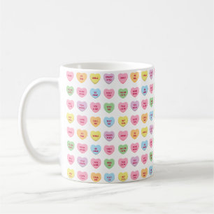 Cute funny girly custom tiny conversation hearts coffee mug