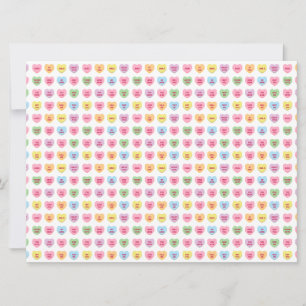 Cute funny girly tiny conversation hearts card