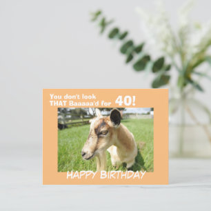 Cute Funny Goat Humour Custom Birthday Postcard