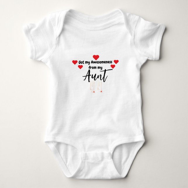 Cute Funny Got my Awesomeness from..  Baby Bodysuit (Front)