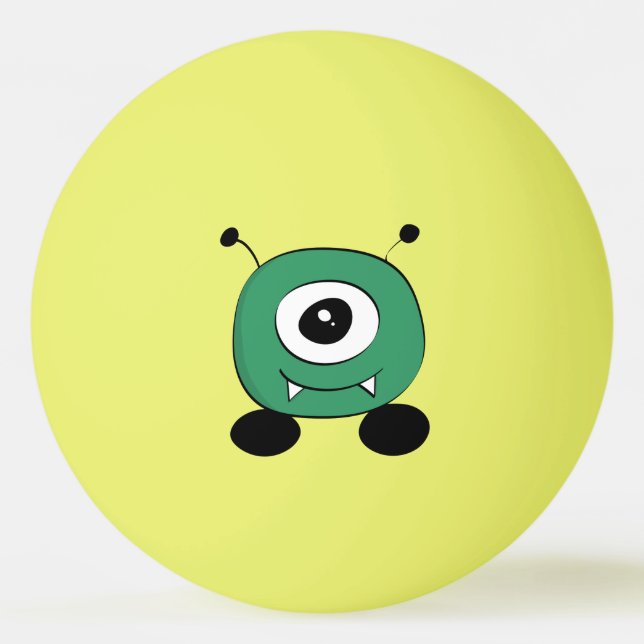 Cute Funny Green Alien Ping Pong Ball (Front)
