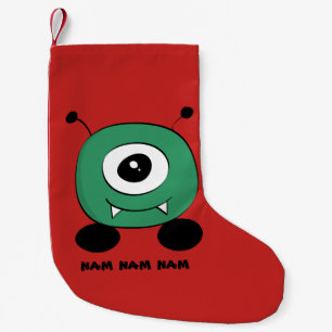 Cute Funny Green Alien Small Christmas Stocking