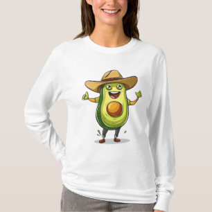 cute funny green avocado cowboy print T-Shirt