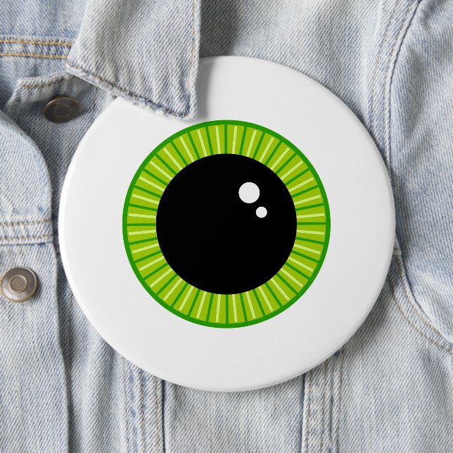 Cute Funny Green Eyeball 6 Cm Round Badge (In Situ)