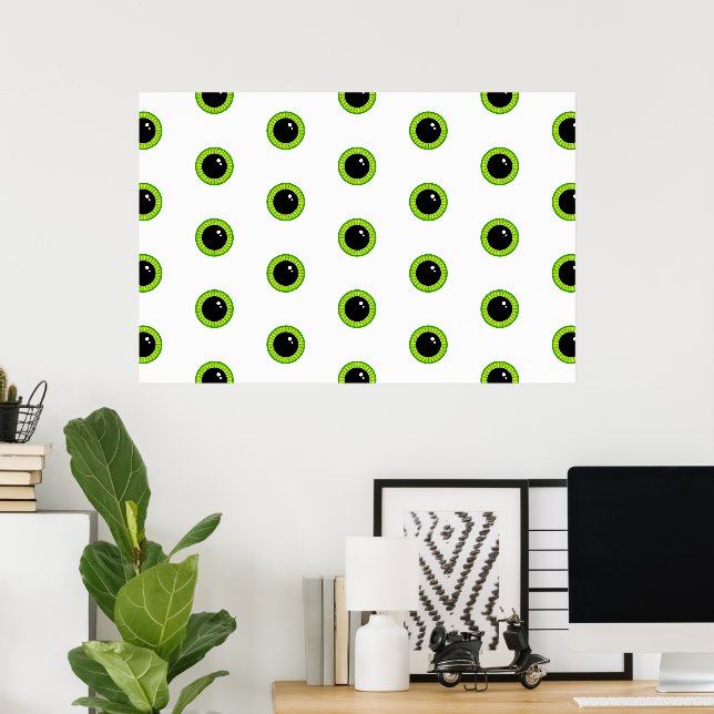 Cute Funny Green Eyes Poster (Home Office)