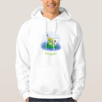 Cute funny green frog cartoon illustration