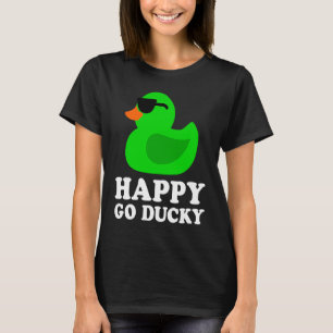 Cute Funny Green Rubber Duck Lover Sunglasses Luck T-Shirt