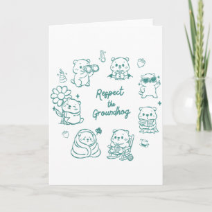 Cute Funny Groundhog Squad Day Teacher Mum Kids Me Card