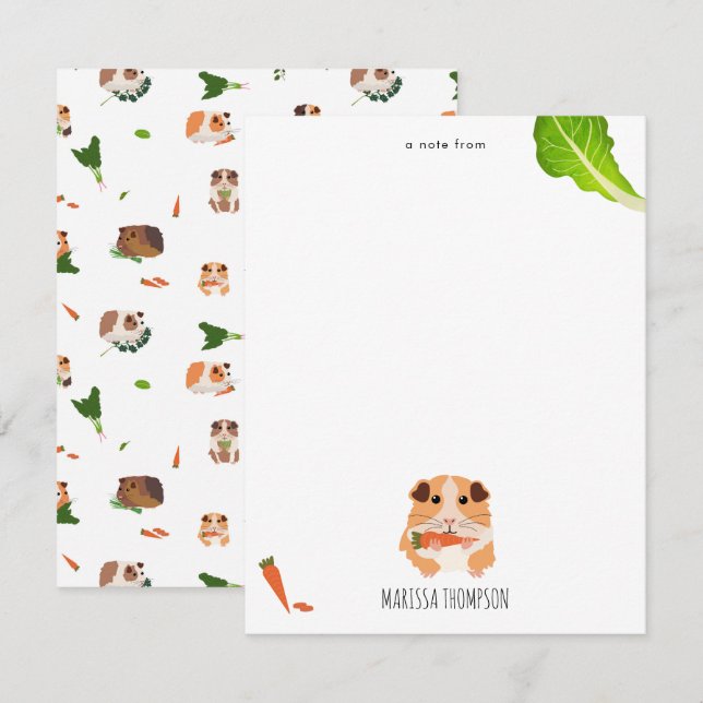 Cute Funny Guinea Pigs Pet Pattern Kids Card (Front/Back)