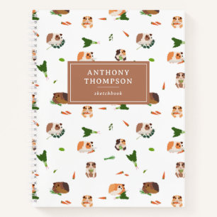 Cute Funny Guinea Pigs Pet Pattern Sketchbook Notebook