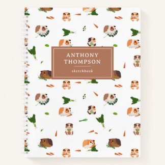Cute Funny Guinea Pigs Pet Pattern Sketchbook Notebook