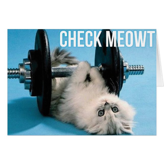 Cute Funny Gym Cat - Check Meowt (Front Horizontal)