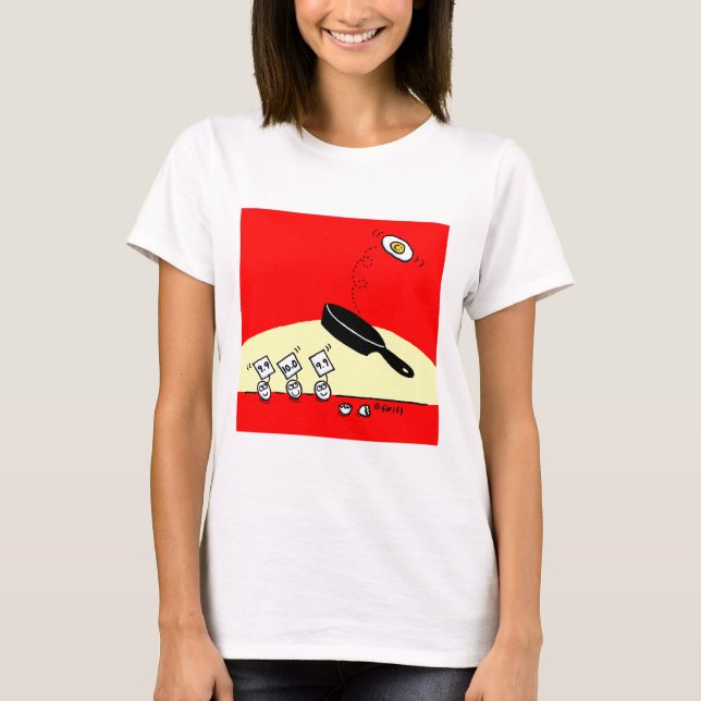 Cute Funny Gymnast Egg Cartoon T-Shirt (Front)