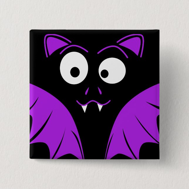 Cute Funny Halloween Bat 15 Cm Square Badge (Front)