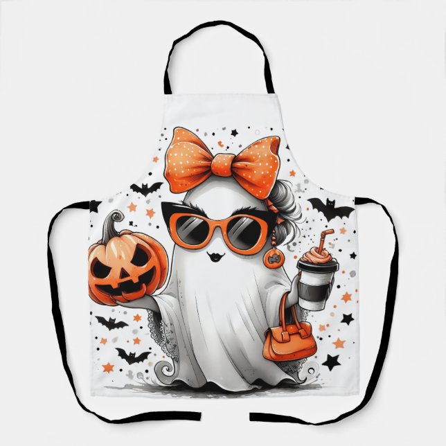 Cute Funny Halloween Ghost Apron (Front)