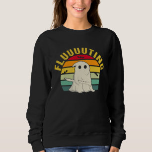 Cute & Funny Halloween Ghost Flute & Fluting Sweatshirt