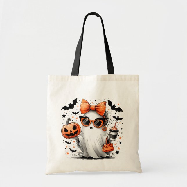 Cute Funny Halloween Ghost Tote Bag (Front)