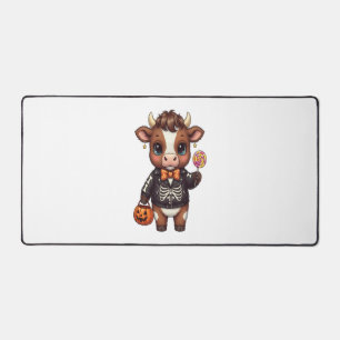 Cute Funny Halloween Highland Cow Desk Mat