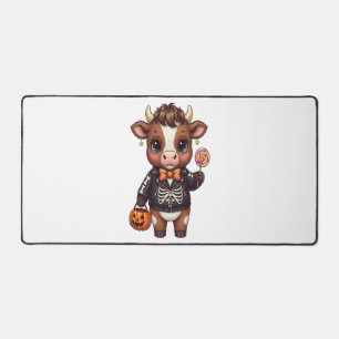 Cute Funny Halloween Highland Cow Desk Mat