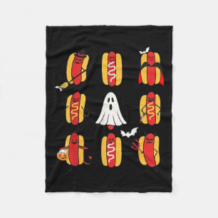 Cute Funny Halloweiners Hot Dog Ghosts Halloween C Fleece Blanket