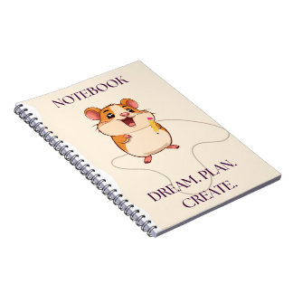 Cute Funny Hamster with Pencil – Smiling  notebook