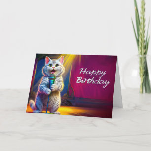 Cute Funny Happy Birthday Kitten Cat Card
