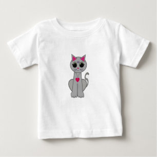 Cute Funny Happy Grey Cat Baby T-Shirt