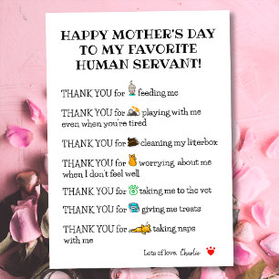 Cute Funny Happy Mother's Day Card From The Cat