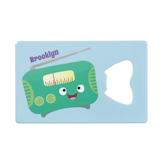 Cute funny happy retro radio cartoon (Front (Horizontal))