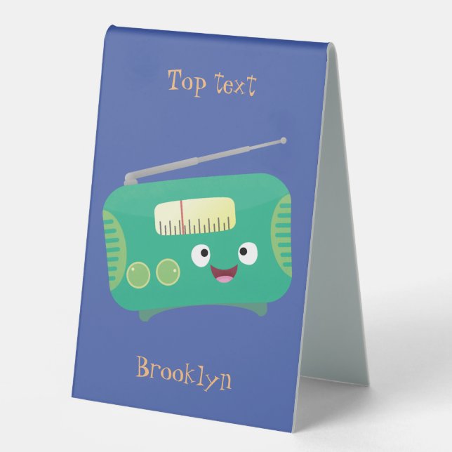 Cute funny happy retro radio cartoon (Front)