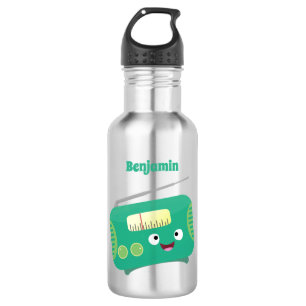 Cute funny happy retro radio cartoon 532 ml water bottle