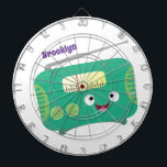 Cute funny happy retro radio cartoon dartboard<br><div class="desc">A funny retro radio in cute cartoon style for fun.</div>