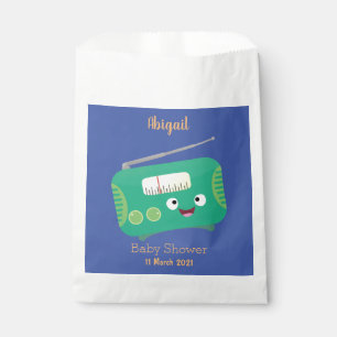 Cute funny happy retro radio cartoon favour bag