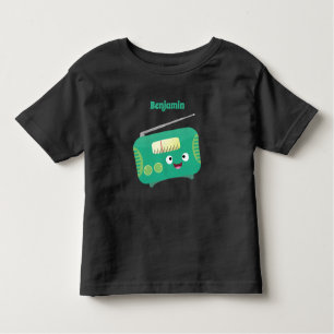 Cute funny happy retro radio cartoon toddler T-Shirt