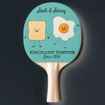 Cute Funny Happy Toast Eggcelent Together      Ping Pong Paddle<br><div class="desc">Featuring Cute Funny Happy Toast and Egg with word Eggcellent Together that can be personalised with the couple's names. Perfect for Valentine's day,  anniversary,  wedding or any other occasions. Check out other Matching items available in my store! Thank you for the support ❤</div>