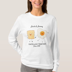 Cute Funny Happy Toast Eggcelent Together     T-Shirt