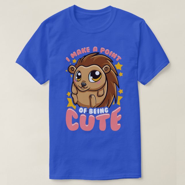 Cute Funny Hedgehog T-Shirt (Design Front)
