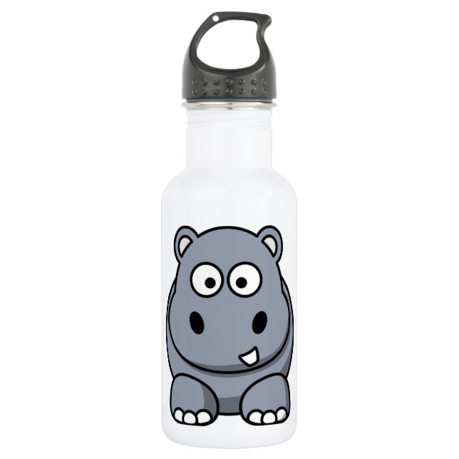 Cute Funny Hippo 532 Ml Water Bottle (Front)