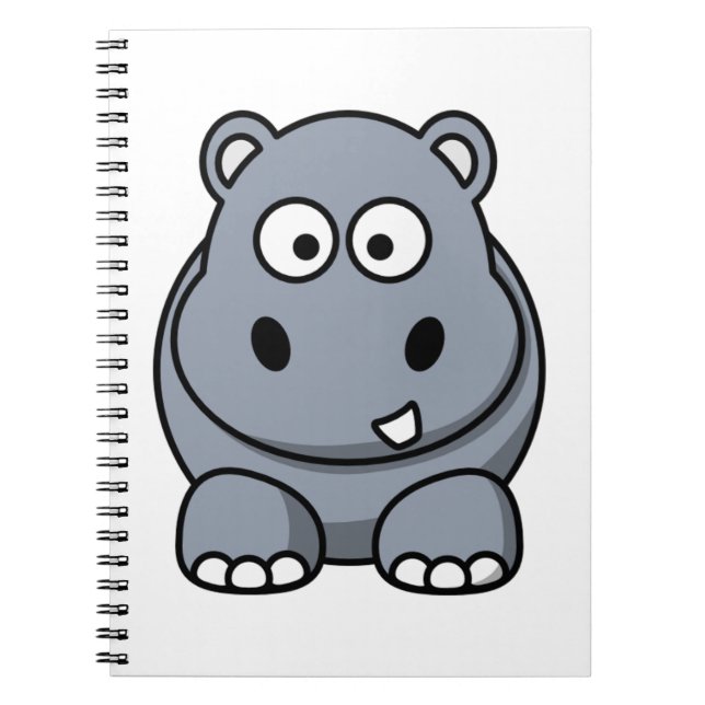 Cute Funny Hippo Notebook (Front)