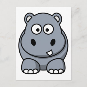 Cute Funny Hippo Postcard