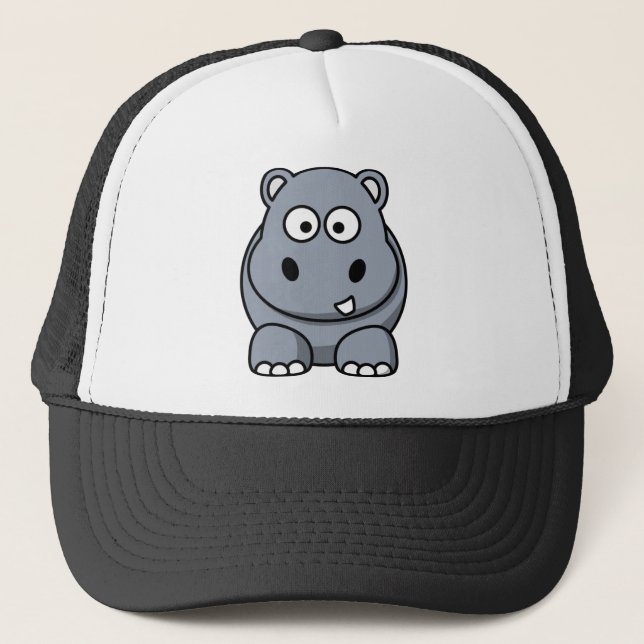 Cute Funny Hippo Trucker Hat (Front)
