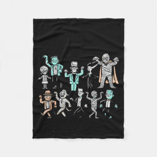 Cute Funny Horror Movies Lovers Fleece Blanket