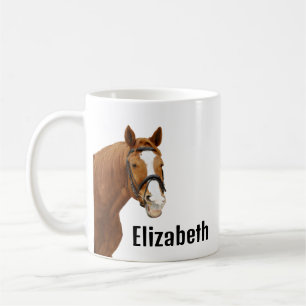 Cute Funny Horse Personalised Name Coffee Mug