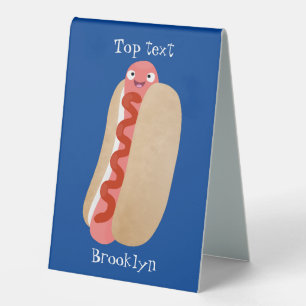 Cute funny hot dog Weiner cartoon