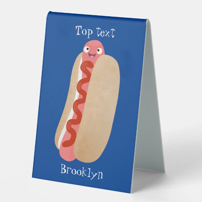 Cute funny hot dog Weiner cartoon (Front)