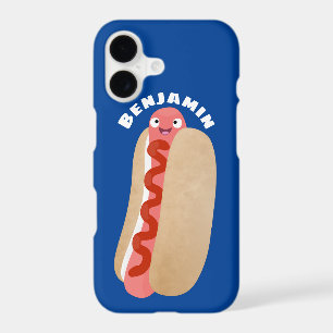 Cute funny hot dog Weiner cartoon 